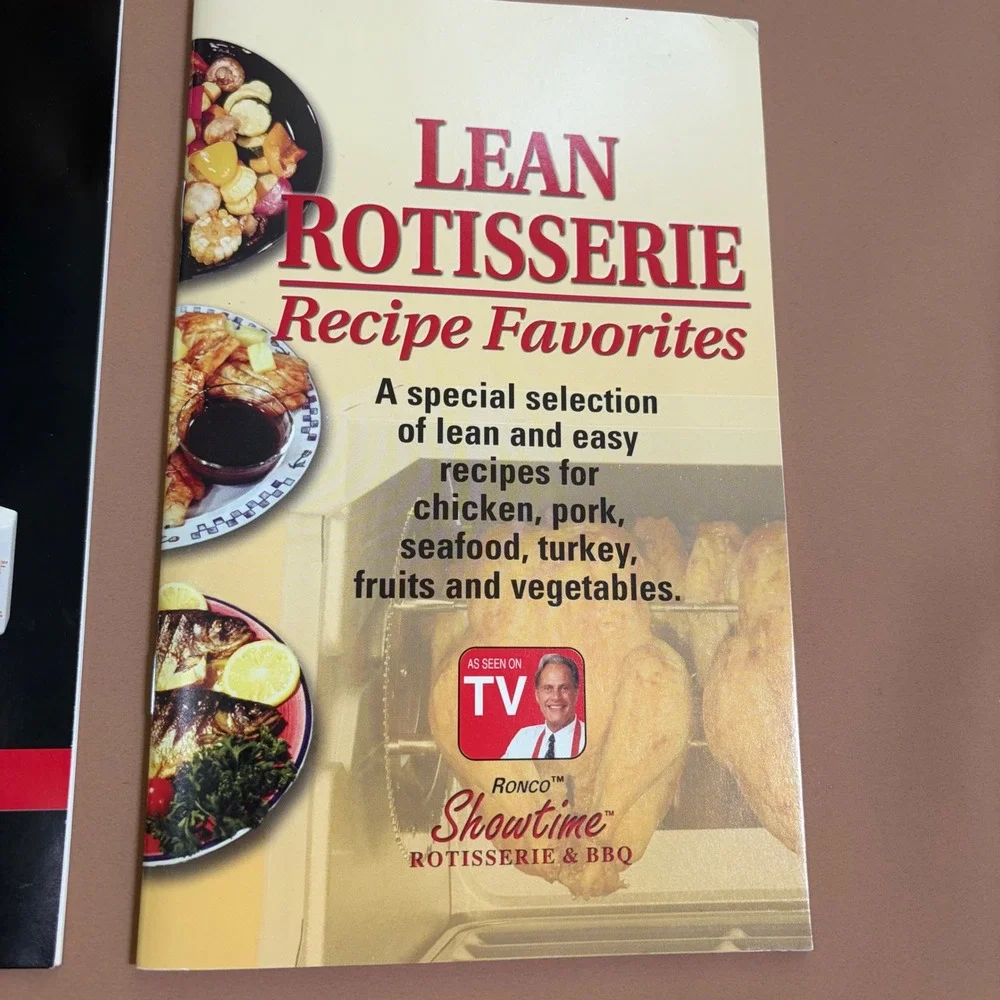 Ronco Showtime Rotisserie BBQ Instruction Manual and Lean Recipe Booklet Set